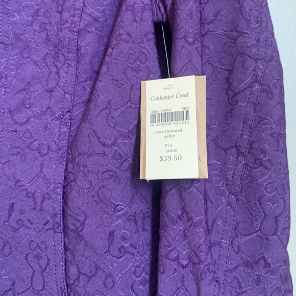 COLDWATER CREEK embroidered purple blazer jacket nwt size p14 - Picture 5 of 9